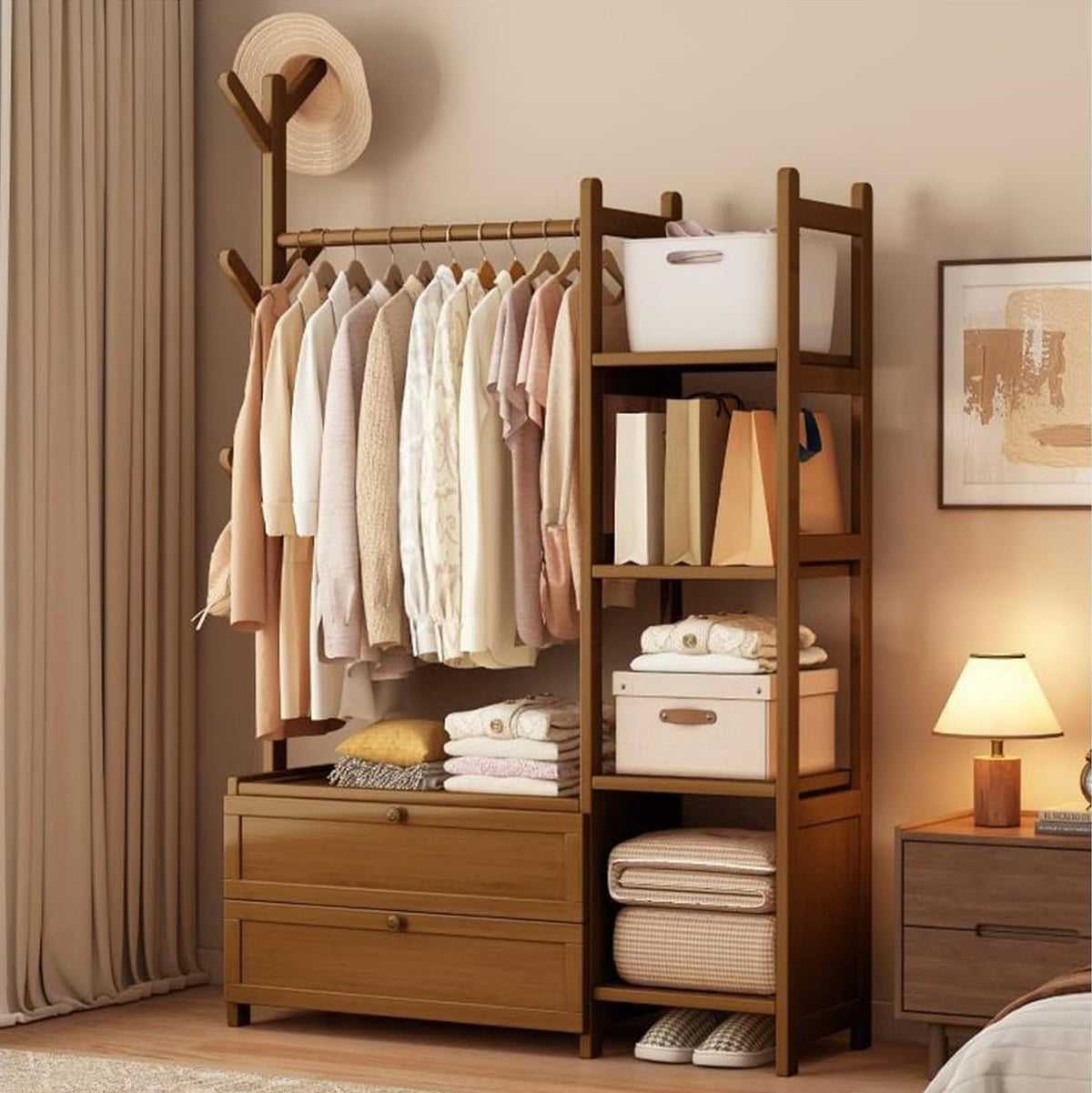 Fashionable Solid Wooden Clothes Rack | Wooden Stylish Alna
