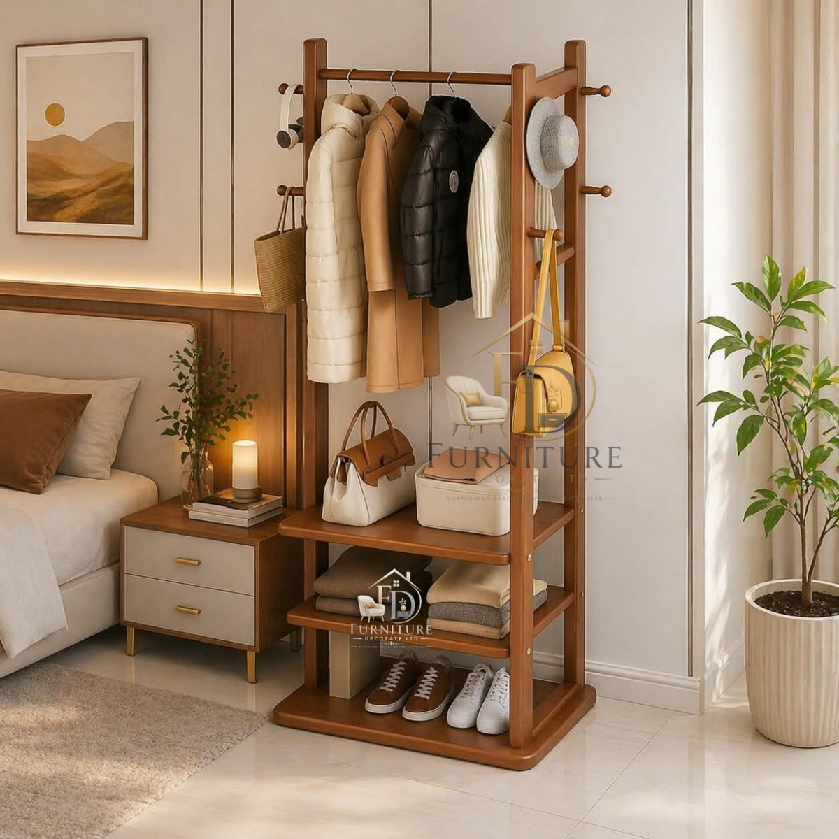Modern Minimalist Wooden Clothes Stand Alna