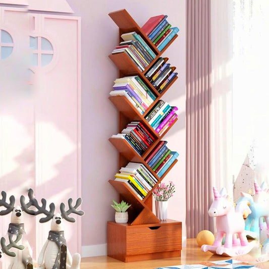 Elegant Wooden Book Rack for Stylish Living Room
