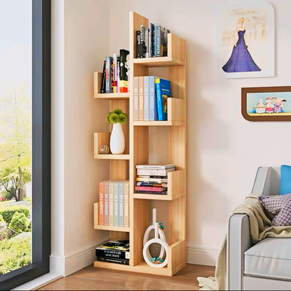 Stylish Wooden Bookcase with Open Shelves
