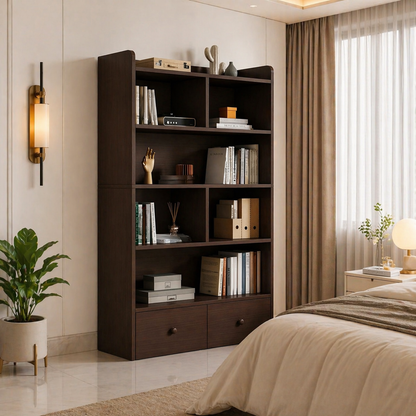 Modern Wooden Bookshelf with Multi Storage
